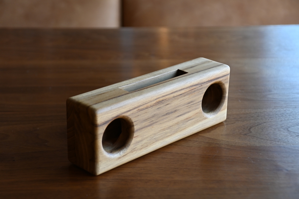 【スピーカー】teak wood solid speaker (6)